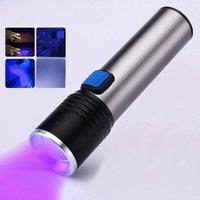 395nm UV Flashlight Blacklight Zoomable USB Rechargeable UV Light Ultraviolet Flashlight for Pet