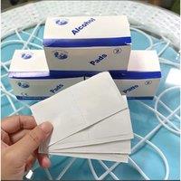 Disposable 75% alcohol swab for wound disinfection, essential first aid box supplies for home disaster preparedness.