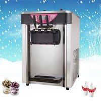 Commercial Soft Ice Cream Machine 3 Flavors 21-26L/H Ice Cream Soft Serve Maker 60HZ Lcd Panel