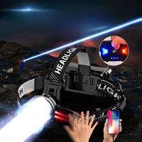 2025 Newest Powerful LED Headlamp 800W LED IR Sensor Rechargeable Headlight 3500M Super Bright Head