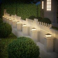 Solar Post Cap Light LED Post Light Auto On Outdoor Waterproof Garden Lamp Decorative for Courtyard Cottage Wall Column Camping