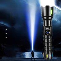 2025 High Power Flashlights Rechargeable LED Flashlight Tactical Torch Zoom Ultra Powerful Torch