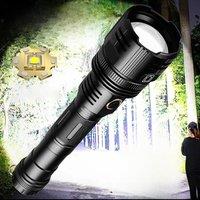 10000MAh LED Most Powerful Flashlight USB Recharge Flash Light LED Flashlight Zoom Tactical Lantern