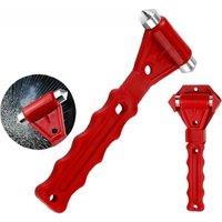 Auto Emergency Escape Hammer with Window Breaker and Seat Belt Cutter, Striking Red Emergency Escape Tool for Car Accidents