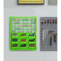 DURHAND 39 Drawer Parts Organiser Wall Mount Storage Cabinet Tool Clear Plastic