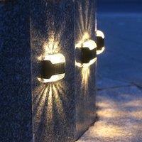 4PCS LED Solar Step Lamp Path Stair Outdoor Garden Lights Warm White Balcony Light Decoration for Patio Stair Fence Light Campin