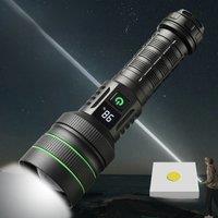 Led Tactical Flashlight High Power Outdoor Camping Lamp Light Self Denfense 50w White Laser