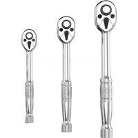 LAOA 1pc Quick Bi-Directional Ratchet Wrench CRV 1/4 3/8 1/2 Socket Wrench Auto Motorcycle Repair