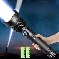 XHP360 Led Flashlight 18650 Rechargeable USB Torch Light Powerful Tactical Flash Light Zoom Hunting