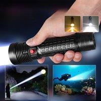 2*30W LED High Power Diving Torch IPX8 Professional Diving Flashlight Rechargeable Underwater