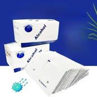 Disposable 75% alcohol swab for wound disinfection, essential first aid box supplies for home disaster preparedness.