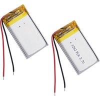 2pcs 3.7V 250mAh 0.92Wh Li-Polymer Li Battery 402035 Li-ion JST 2Pin 1.0/1.25/1.5/2.0/2.54mm For GPS Bluetooth Speaker Headsets