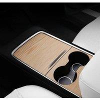 Suitable for Tesla21-23 Model3 Y center control sticker,wood grain vertical stripe center console panel scratch protection film