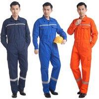 Woman Men Work-Overalls Working Uniforms Spring Thin Reflective Stripe Coveralls Welding Car Workshop Mechanic Clothes