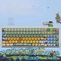 Lofree 100 Keys Tri-Mode Mechanical Keyboard Hot-Swappable PBT Keycaps MX Red Switches Wireless Gaming Office PC Mac iPad Family