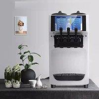 Commercial Ice Cream Maker With 6L*2 Hoppers, 3 Flavors Soft Serve Machine 2900W Soft Ice Cream Machine With LCD Panel