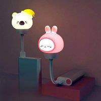 HPH LED USB Night Light Cartoon Cute Night Lamp Babies Bedroom Decorative Feeding Light Bedside Tabe Lamp Xmas Gifts For Kids