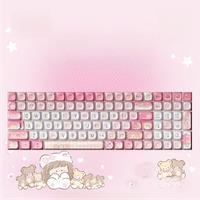 Lofree PBT Cute Keycaps MX Mechanical Keyboards Five-Side Dye-Sub 68/100 Keys Anti-Shine for Gaming