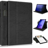 For Samsung Galaxy Tab A7 10.4 T500 Case 360 Rotating Stand Soft Shell with Stylus Slot PU+TPU