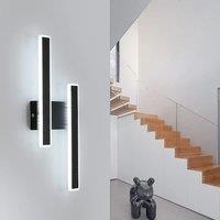 LED Indoor Wall Light,32W 3600LM Modern Wall Lamp,Acrylic Black Wall Light for Bedroom,Staircase