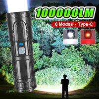 High Power LED Flashlight Portable Rechargeable LED Light Super Bright Tactical Light