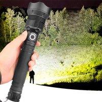 2025 Powerful xhp70.2 Flashlight Torch Super Bright Rechargeable Zoom LED Tactical Torch xhp70 18650