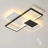 LED Ceiling Light,Black & White, Rectangular 46W 50cm Diameter Ceilling Lamps Infinitely Adjustable With Remote Control