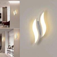 LED Interior Wall Light,Modern White Wall Lamp 20W,Warm Light 3000K Acrylic Aluminium Wall Lamp for Bedroom, Study in Hallway