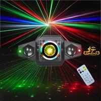 LED Rotating Laser Beam Strobe 3-in-1 Disco Light DMX512 DJ Bar Club Party Wedding Christmas Effect Stage LightParty Hotel Danc