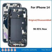 Original Disassembled Middle Frame Housing Back Glass Cover for iPhone 14Plus, with NFC Wireless Charger Assembly, 90% New