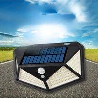 Solar Wall Light with Motion Sensor 100 LED Type for Outdoor Waterproof Garden Courtyard Decorative Security Wall Lights
