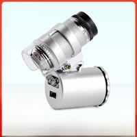 60x small magnifying glass High power HD with light led Handheld jewelry identification Mini portable repair 100