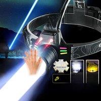 28000000LM Ultra High Power Headlight Dual Light Source LED Headlamp 18650 Head Flashlight Outdoor