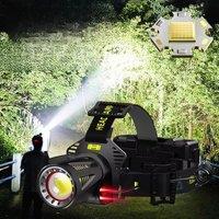 XHP360 High Power Zoomable Headlamp Sensible 90 Rotation Headlight USB Rechargeable LED Flashlight