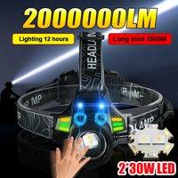 2025 New Dual-Light LED Headlights Super High Power Warm+White Light Long Range Headlight