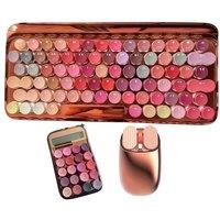 LOFREE Rose Gold Tri-Mode Mechanical Keyboard Ergonomic Keyboard Mouse Combos DOT Bluetooth