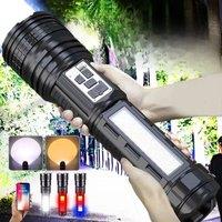 High Power Flashlight Super Big Flashlight Rechargeable Most Strong LED Flash Light Long Range Torch