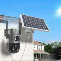 4K 8MP Sim Card Solar Camera Comes Free with A 256G Memory Outdoor IP Cam Dual Screen Security