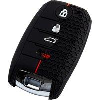 For Kia Optima Sportage Sorento Soul Niro 2017 2018 2019 Remote Fob Shell Cover Chain Silicone Car Key Case 4 Buttons Black