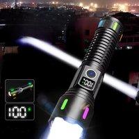 Super Bright Long Range 3000M Torch High Power Led Flashlight USB Rechargeable Ultra Powerful Torch