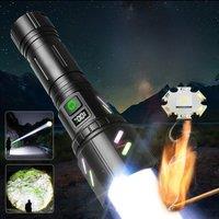 Super High Power LED Rechargeable Flashlight With 5 Modes Ultra Powerful Lamp Outdoor Lantern