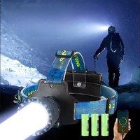 1800000LM 800W Head Flashlight Long Range 3000M Head Lantern Type-c Rechargeable Headlamp Waterproof