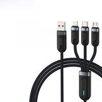 Toocki 3 in 1 USB C Cable For iPhone 14 13 12 Pro 11 XR Charger Cable 66W Micro USB Type C Cable for Macbook Pro Samsung Xiaomi