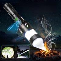 new product White laser digital display color fluorescent dual lens focusing long-range outdoor strong light LED flashlight