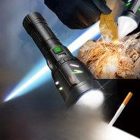 1000000LM Ultra-High Powerful Flashlight Battery Display RechargeableTactical Torch Ignitable Hand