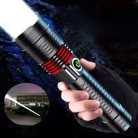 Ultra Bright 300W LED Flashlight Strong Light Long Range Spotlight Torch USB Rechargeable Ultra