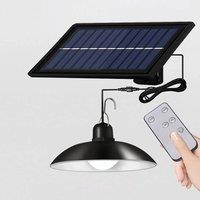 Solar Outdoor Waterproof Pendant Light Single/Double Headed LED Pendant Light With Remote Control Pendant Light Camping Garden