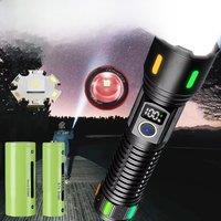 200000LM Super Bright LED Flashlight USB Rechargeable Flashlight Strong Light 4500M Zoom Torch