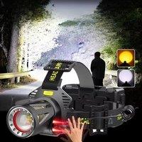 Newest 9000000LM High Power LED Headlamp IR Sensor Long Range Head Flashlight USB Rechargeable 18650