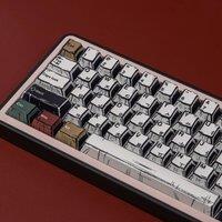 Comic Mixed-Light Keycaps Dye-Sub PBT Cherry Profile Double Print 131 Keys DE/FR/KR/RU/ES For Mechanical Keyboard ISO Layout F75